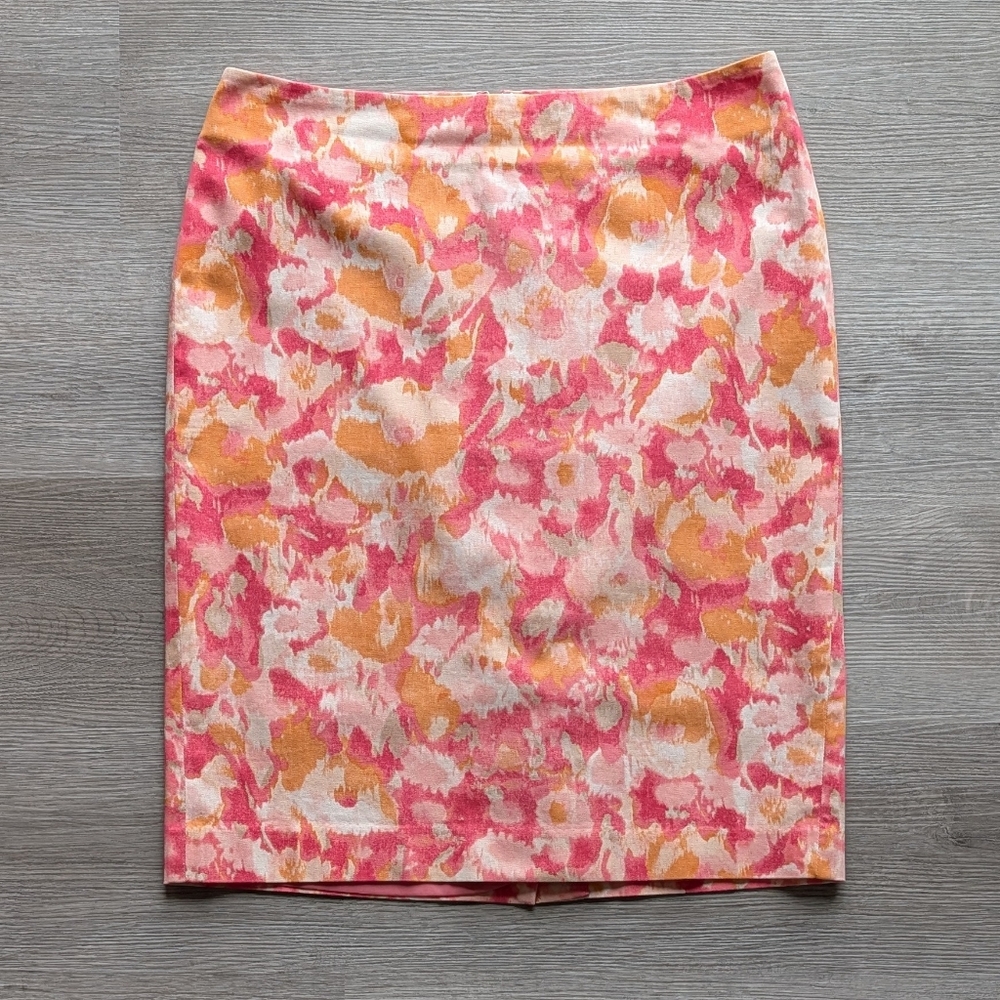 Talbots Pink & Orange Pencil Skirt 6